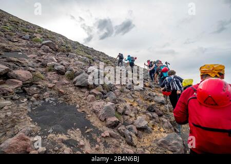 Escursione A Stromboli, Isole Eolie, Isole Eolie, Mar Tirreno, Italia Meridionale, Europa, Sicilia, Italia Foto Stock