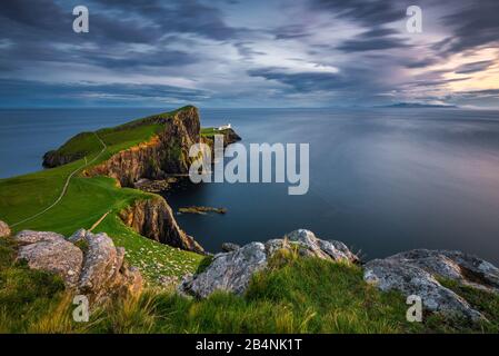 Neist Point lighthouse, Isola di Skye in Scozia Foto Stock