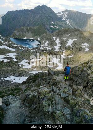 Da Greifenberg fino al Klafferkessel, nello Schladminger Tauern in Stiria Foto Stock
