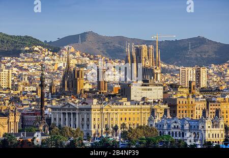 Spagna, Barcellona Vista Città Foto Stock