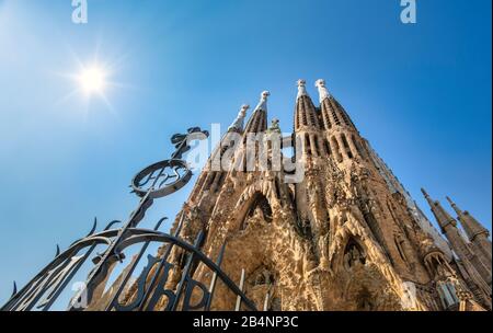 Spagna, Catalogna, Barcellona, La Sagrada Familia Di Gaudi Foto Stock