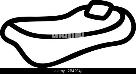 Vettore icona letto. Illustrazione del simbolo del contorno isolato Illustrazione Vettoriale