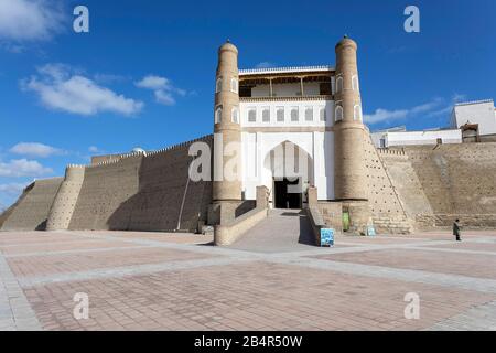 Ingresso della cittadella di Ark, Bukhara, Uzbekistan Foto Stock