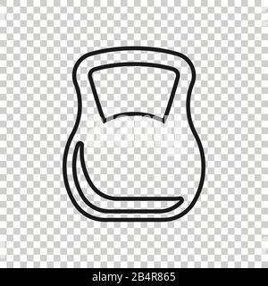 Icona Kettlebell in stile appartamento. Barbell attrezzature sportive illustrazione vettoriale bianco su sfondo isolato. Il manubrio la concezione di business. Illustrazione Vettoriale