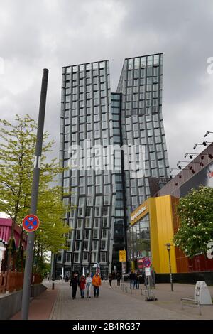Tanzende Tuerme, Reeperbahn, St. Pauli, Amburgo, Deutschland Foto Stock
