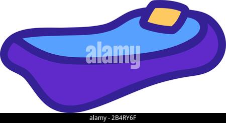 Vettore icona letto. Illustrazione del simbolo del contorno isolato Illustrazione Vettoriale