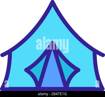 vettore icona tenda. Illustrazione del simbolo del contorno isolato Illustrazione Vettoriale