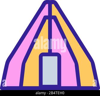 vettore icona tenda. Illustrazione del simbolo del contorno isolato Illustrazione Vettoriale