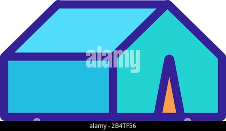 vettore icona tenda. Illustrazione del simbolo del contorno isolato Illustrazione Vettoriale