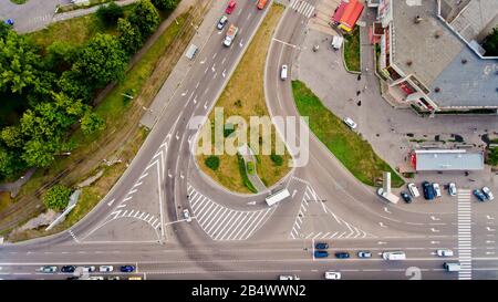 Vinnytsia, Ucraina - 08 agosto 2017: Vista dall'alto dell'area della città. Foto Stock