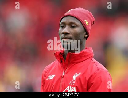 Anfield, Liverpool, Merseyside, Regno Unito. 7th Mar, 2020. Calcio inglese Premier League, Liverpool contro AFC Bournemouth; Naby Keita di Liverpool durante il warm up pre-match Credit: Action Plus Sports/Alamy Live News Foto Stock