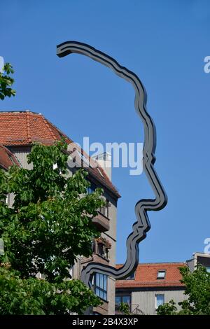 Denkmal, Georg Elser, Wilhelmstrasse, nel quartiere Mitte di Berlino, Deutschland Foto Stock