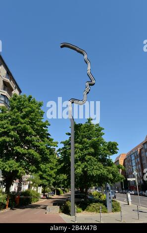 Denkmal, Georg Elser, Wilhelmstrasse, nel quartiere Mitte di Berlino, Deutschland Foto Stock