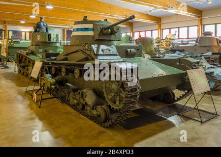 Parola, FINLANDIA - 10 GIUGNO 2017: Vickers Mk e (Vickers-Amstrong serbatoio da 6 tonnellate) nel museo dei veicoli blindati della città di Parola Foto Stock