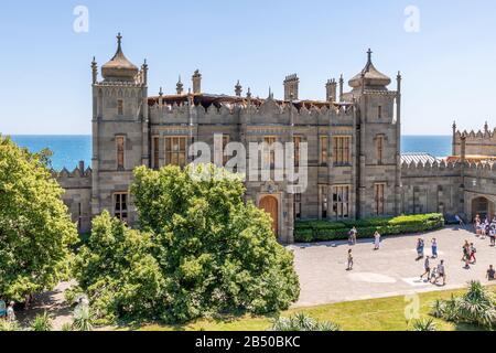 Alupka, Crimea - Luglio 10. 2019. Palazzo Vorontsov - ex residenza del conte Vorontsov, oggi museo Foto Stock