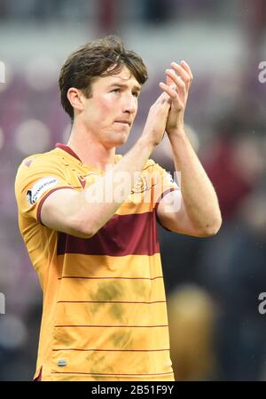 Tynecastle Park, Edimburgo, Scozia, Regno Unito. 7th Mar, 2020. Scottish Premiership Hearts V Motherwell. Motherwell Scorer Christopher a tempo pieno . Credito: Eric mccowat/Alamy Live News Foto Stock