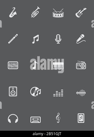 Insieme di vettori di icone musicali Illustrazione Vettoriale