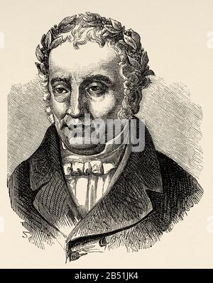 Ritratto Di Manuel José Quintana E Lorenzo (Madrid 1772 - 1857). Poeta spagnolo dell'Illuminismo nella transizione al Romanticismo. Senatore Di Spai Foto Stock