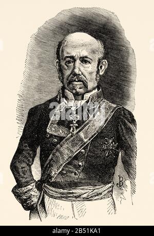 Ritratto di Ramón María Narváez y Campos, i duca di Valencia (Loja 1799 - Madrid 1868). Militare e politico spagnolo, sette volte presidente del Foto Stock