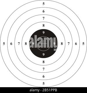 ISSF 25 metri di precisione e 50 metri pistola. Illustrazione vettore stock isolato su sfondo bianco. Illustrazione Vettoriale