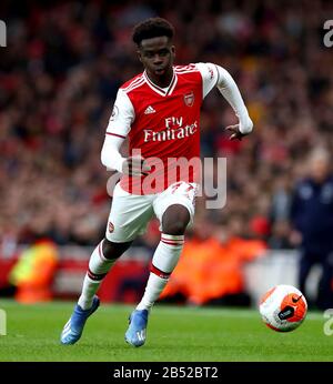 Bukayo Saka dell'Arsenal in azione durante la partita della Premier League all'Emirates Stadium di Londra. Foto Stock