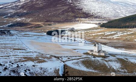 Castello di Corgarff, Scozia, in inverno Foto Stock