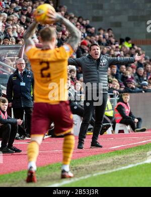 Edimburgo, Scozia, Regno Unito. 07th Mar, 2020. Ladbrokes Scottish Premiership - Cuore Di Midlothian V Motherwell. Tynecastle Park, Edimburgo, Midlothian, Regno Unito. 07/03/2020. PIC shows: Un manager Animato Dei Cuori, Daniel Stendel, come I Cuori ospitano Motherwell nella Ladbrokes Scottish Premiership, Tynecastle Park, Edimburgo. Merito: Ian Jacobs/Alamy Live News Foto Stock