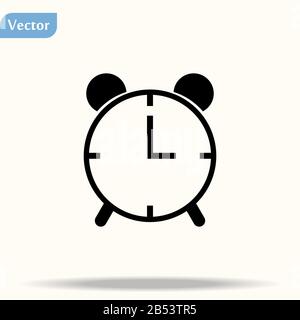 Icona di un orologio alla moda in stile piatto isolato su sfondo. Icona di un orologio simbolo di pagina per il vostro sito web design icona Orologio logo, app, UI. Icona di un orologio vettore Illustrazione Vettoriale