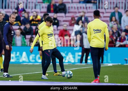 Barcellona, SPAGNA - 07 MARZO: Alex Collado del FC Barcellona durante la partita Liga tra il FC Barcellona e Real Sociedad al Camp Nou il 07 marzo 2020 a Barcellona, Spagna. Foto Stock