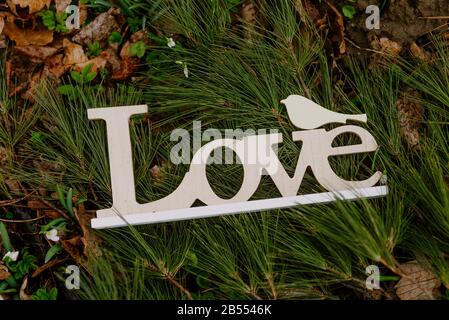 iscrizione lettere d'amore a terra Foto Stock