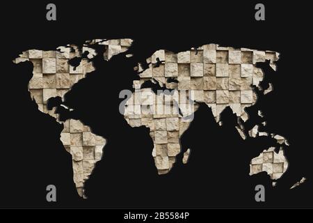 Circa delineato mappa del mondo come global business concetti Foto Stock