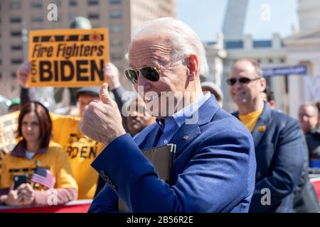 St. Louis, Missouri, Stati Uniti. 7th Mar, 2020. Il vice presidente Joe Biden ha parlato ad un raduno Di Campagna Di Uscita Del Voto a St. Louis, Missouri sabato 7 marzo 2020. Credito: Lora Olive/Zuma Wire/Alamy Live News Foto Stock