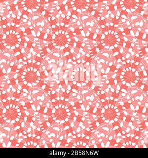 Vettore rosso shibori monocromo ottagono compatto ruote senza cuciture modello. Adatto per tessuti, gift wrap e carta da parati. Illustrazione Vettoriale