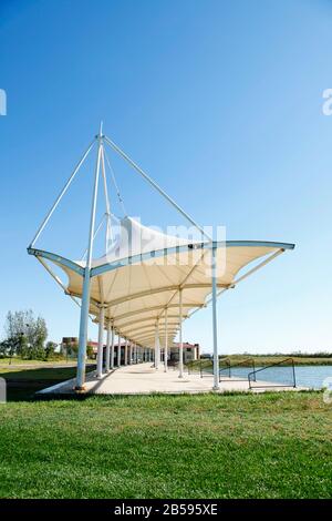 La costruzione di campi da golf Foto Stock