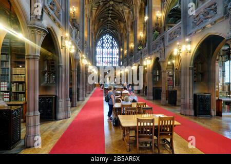 John Rylands Library, Manchester, Inghilterra, Europa Foto Stock