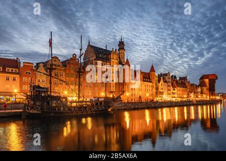 Old Town of Gdansk at twilight, Poland. Foto Stock