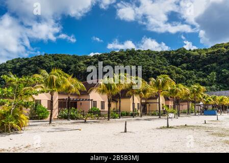 Buccament Bay, St Vincent e Grenadine - 19 dicembre 2018: Vista del Buccament Bay Resort a Buccament Bay, isola di Saint Vincent, Saint vince Foto Stock