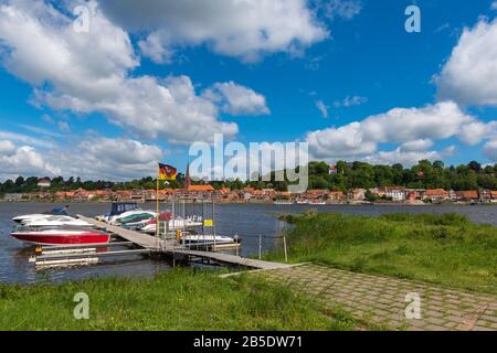 Città storica di Lauenburg sul fiume Elba, Contea di Lauenburg, Schleswig-Holstein, Germania settentrionale, Europa centrale Foto Stock