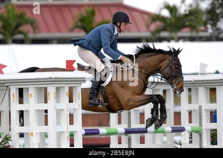 Joe Fargis (Usa) In Sella A Edgar 12, Winter Equestrian Festival, Wellington, Acorn Hillfarm Challenge, Gennaio 2007 Foto Stock