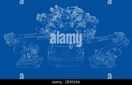 Montaggio dell'autoveicolo. Vettore Illustrazione Vettoriale