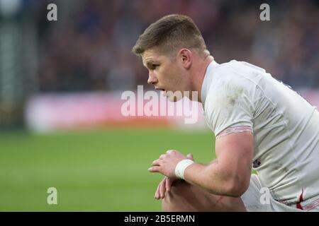 07 Marzo 2020, Gran Bretagna, Londra: Owen Farrell (Inghilterra, 12). Quarto giorno di incontro del torneo di rugby Guinness Six Nations 2020; Inghilterra - Galles il 7 marzo 2020 a Londra Foto: Jürgen Kessler/dpa Foto Stock