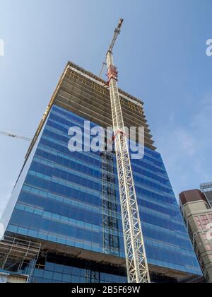 Grattacieli in costruzione su Calgary in Alberta Canada Foto Stock