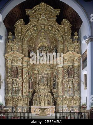 RETABLO DE SAN ILDEFONSO DECORADO CON ESCULTURAS DE JOSE RISUEÑO - 1720. Autore: Moreno BLAS. UBICAZIONE: IGLESIA DE SAN ILDEFONSO. GRANADA. SPAGNA. Foto Stock