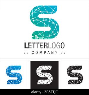 Logo (Logotipo) Di Letter S (Tipografia) Vector Symbol Company. Illustrazione Dell'Icona Stile Tecnologia Dei Connettori Della Scheda Madre. Concetto Di Identità Elegante Illustrazione Vettoriale