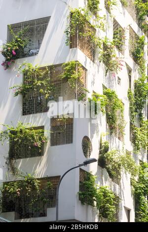 Ho chi Minh City Vietnam - edificio decorato con verde. Foto Stock