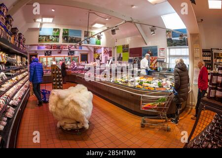 Chatsworth Farm Shop interno, Pilsley, Derbyshire Foto Stock