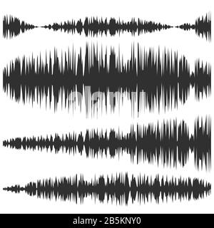 Le onde sonore Set. Schermo di equalizzatore. La vibrazione musicale grafico. Onda Radio ampiezza Foto Stock