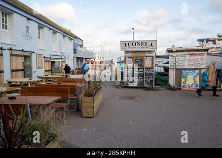 Il ristorante Harbour Light, la St Austell Brewery, Paignton Harbour, Devon Foto Stock