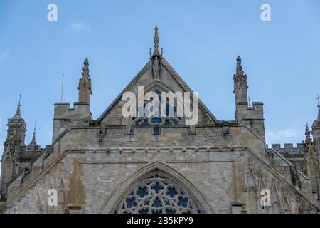 Schermata immagine fronte ovest, Cattedrale di Exeter Foto Stock