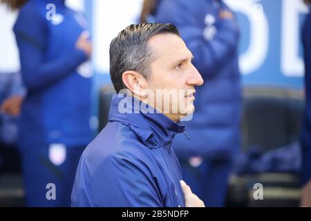 HARRISON, NEW JERSEY, EUA. 8th Mar, 2020. Allenatore degli Stati Uniti Vlatko Andonovski durante una partita contro la Spagna valido per lei crede nella Red Bull Arena Cup nella città di Harrison nel New Jersey questa Domenica, 08. Credit: Vanessa Carvalho/Zuma Wire/Alamy Live News Foto Stock